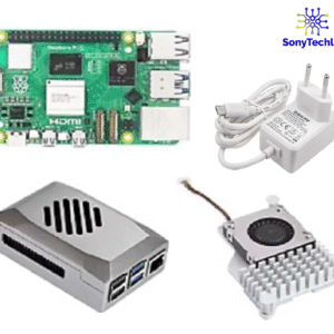 Kit Starter Raspberry Pi 5 Original. 4 GB RAM, Case ABS, Fan Cooler y  Fuente de alimentación
